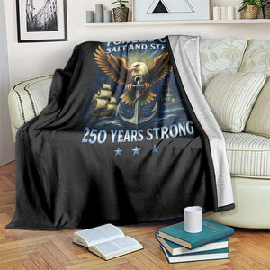 Navy Veteran 250th Anniversary Throw Blanket Forged of Salt and Steel US Naval Ships 250th Anniversary TS10 Print Your Wear