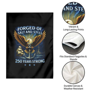 Navy Veteran 250th Anniversary Garden Flag Forged of Salt and Steel US Naval Ships 250th Anniversary TS10 Print Your Wear