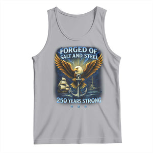 Navy Veteran 250th Anniversary Tank Top Forged of Salt and Steel US Naval Ships 250th Anniversary TS10 Athletic Heather Print Your Wear