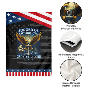 Navy Veteran 250th Anniversary Garden Flag Forged of Salt and Steel US Naval Ships 250th Anniversary TS10 Print Your Wear