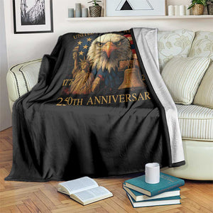 US 250th Anniversary Throw Blanket Retro Bald Eagle American Flag Patriotic Veterans TS10 Print Your Wear