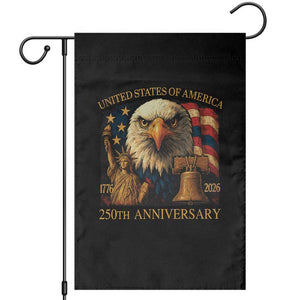 US 250th Anniversary Garden Flag Retro Bald Eagle American Flag Patriotic Veterans TS10 Black Print Your Wear