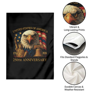 US 250th Anniversary Garden Flag Retro Bald Eagle American Flag Patriotic Veterans TS10 Print Your Wear