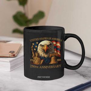 US 250th Anniversary Coffee Mug Retro Bald Eagle American Flag Patriotic Veterans TS10 Print Your Wear