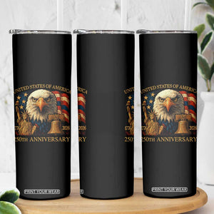 US 250th Anniversary Skinny Tumbler Retro Bald Eagle American Flag Patriotic Veterans TS10 Print Your Wear