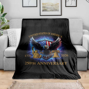 250 Years America Flag Throw Blanket Eagle 250th Anniversary USA Patriotic 1776 2026 TS10 Print Your Wear
