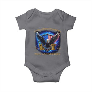 250 Years America Flag Baby Onesie Eagle 250th Anniversary USA Patriotic 1776 2026 TS10 Charcoal Print Your Wear