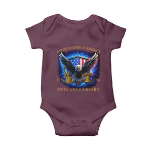 250 Years America Flag Baby Onesie Eagle 250th Anniversary USA Patriotic 1776 2026 TS10 Maroon Print Your Wear
