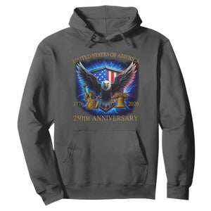250 Years America Flag Hoodie Eagle 250th Anniversary USA Patriotic 1776 2026 TS10 Dark Heather Print Your Wear