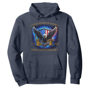 250 Years America Flag Hoodie Eagle 250th Anniversary USA Patriotic 1776 2026 TS10 Navy Print Your Wear