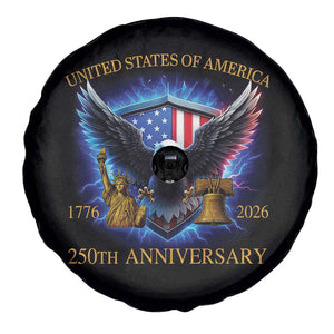 250 Years America Flag Spare Tire Cover Eagle 250th Anniversary USA Patriotic 1776 2026 TS10 Print Your Wear