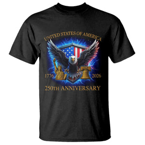 250 Years America Flag T Shirt Eagle 250th Anniversary USA Patriotic 1776 2026 TS10 Black Print Your Wear