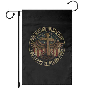Blessings America 250 Years Garden Flag One Nation Under God USA 250th Anniversary Patriotic Cross TS10 Black Print Your Wear