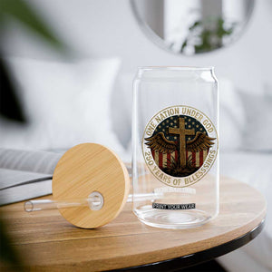 Blessings America 250 Years Glass Can One Nation Under God USA 250th Anniversary Patriotic Cross TS10 Print Your Wear
