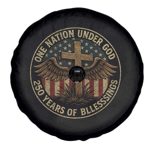 Blessings America 250 Years Spare Tire Cover One Nation Under God USA 250th Anniversary Patriotic Cross TS10 Print Your Wear