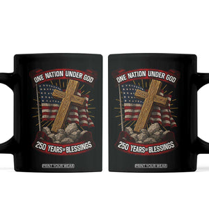 Blessings America Coffee Mug One Nation Under God USA 250th Anniversary Patriotic Christian TS10 Black Print Your Wear