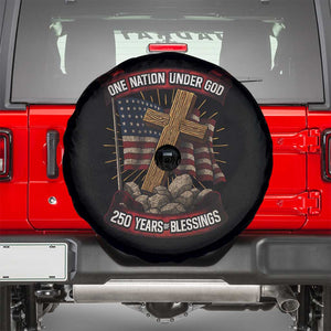 Blessings America Spare Tire Cover One Nation Under God USA 250th Anniversary Patriotic Christian TS10 Black Print Your Wear
