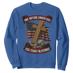 Blessings America Sweatshirt One Nation Under God USA 250th Anniversary Patriotic Christian TS10 Royal Blue Print Your Wear