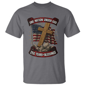 Blessings America T Shirt One Nation Under God USA 250th Anniversary Patriotic Christian TS10 Charcoal Print Your Wear