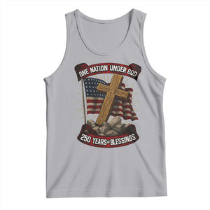 Blessings America Tank Top One Nation Under God USA 250th Anniversary Patriotic Christian TS10 Athletic Heather Print Your Wear