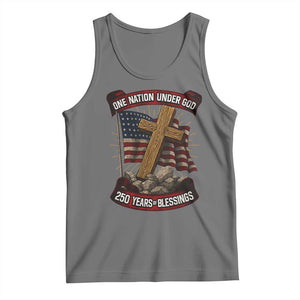 Blessings America Tank Top One Nation Under God USA 250th Anniversary Patriotic Christian TS10 Black Heather Print Your Wear