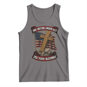 Blessings America Tank Top One Nation Under God USA 250th Anniversary Patriotic Christian TS10 Deep Heather Print Your Wear