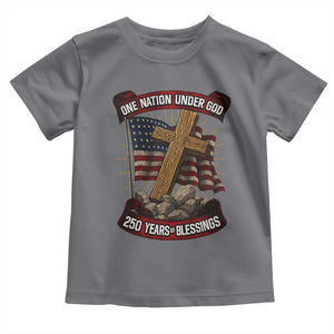 Blessings America Toddler T Shirt One Nation Under God USA 250th Anniversary Patriotic Christian TS10 Charcoal Print Your Wear