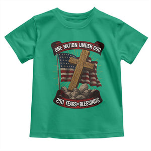 Blessings America Toddler T Shirt One Nation Under God USA 250th Anniversary Patriotic Christian TS10 Irish Green Print Your Wear