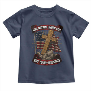Blessings America Toddler T Shirt One Nation Under God USA 250th Anniversary Patriotic Christian TS10 Navy Print Your Wear