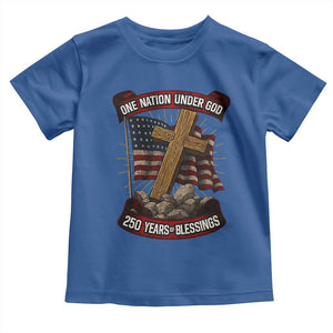 Blessings America Toddler T Shirt One Nation Under God USA 250th Anniversary Patriotic Christian TS10 Royal Blue Print Your Wear