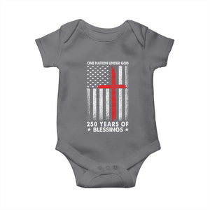 One Nation Under God Baby Onesie USA 250th Anniversary Patriotic Christian One Nation Under God TS10 Charcoal Print Your Wear