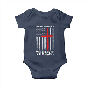 One Nation Under God Baby Onesie USA 250th Anniversary Patriotic Christian One Nation Under God TS10 Navy Print Your Wear