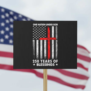 One Nation Under God Protest Sign USA 250th Anniversary Patriotic Christian One Nation Under God TS10 Horizontal 18" × 24" Black Print Your Wear