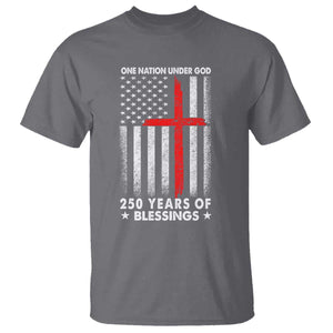 One Nation Under God T Shirt USA 250th Anniversary Patriotic Christian One Nation Under God TS10 Charcoal Print Your Wear