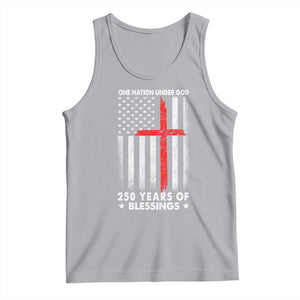 One Nation Under God Tank Top USA 250th Anniversary Patriotic Christian One Nation Under God TS10 Athletic Heather Print Your Wear