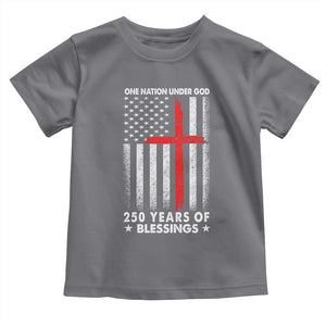 One Nation Under God Toddler T Shirt USA 250th Anniversary Patriotic Christian One Nation Under God TS10 Charcoal Print Your Wear