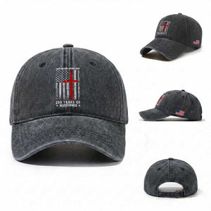 One Nation Under God Washed Cotton Baseball Cap USA 250th Anniversary Patriotic Christian One Nation Under God TS10 Washed Cap Universal Fit Dark Gray Print Your Wear