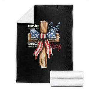 250 Years America Throw Blanket Coquette Bow Cross American 4th Of July 250th Anniversary TS10 Black Print Your Wear