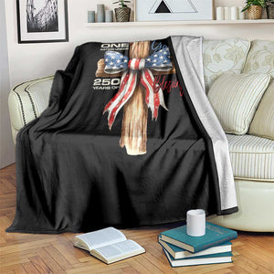 250 Years America Throw Blanket Coquette Bow Cross American 4th Of July 250th Anniversary TS10 Print Your Wear