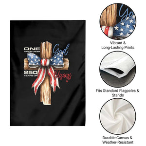 250 Years America Garden Flag Coquette Bow Cross American 4th Of July 250th Anniversary TS10 Print Your Wear