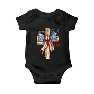 250 Years America Baby Onesie Coquette Bow Cross American 4th Of July 250th Anniversary TS10 Black Print Your Wear