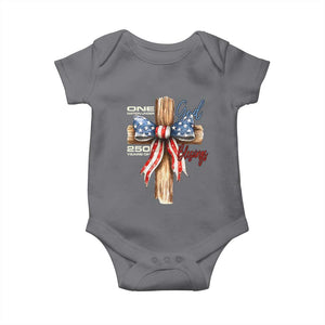 250 Years America Baby Onesie Coquette Bow Cross American 4th Of July 250th Anniversary TS10 Charcoal Print Your Wear