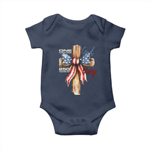250 Years America Baby Onesie Coquette Bow Cross American 4th Of July 250th Anniversary TS10 Navy Print Your Wear