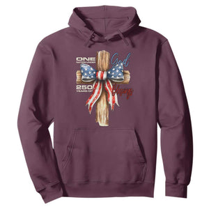 250 Years America Hoodie Coquette Bow Cross American 4th Of July 250th Anniversary TS10 Maroon Print Your Wear