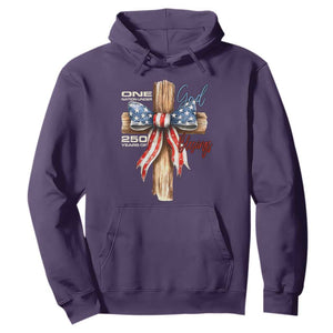 250 Years America Hoodie Coquette Bow Cross American 4th Of July 250th Anniversary TS10 Purple Print Your Wear
