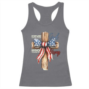 250 Years America Racerback Tank Top Coquette Bow Cross American 4th Of July 250th Anniversary TS10 Charcoal Print Your Wear