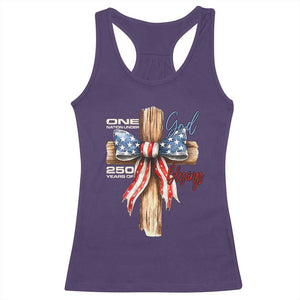 250 Years America Racerback Tank Top Coquette Bow Cross American 4th Of July 250th Anniversary TS10 Purple Print Your Wear