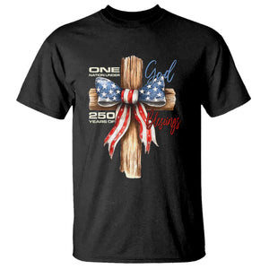 250 Years America T Shirt Coquette Bow Cross American 4th Of July 250th Anniversary TS10 Black Print Your Wear