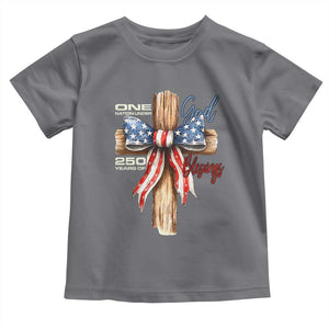 250 Years America Toddler T Shirt Coquette Bow Cross American 4th Of July 250th Anniversary TS10 Charcoal Print Your Wear