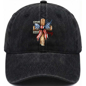 250 Years America Washed Cotton Baseball Cap Coquette Bow Cross American 4th Of July 250th Anniversary TS10 Washed Cap Universal Fit Black Print Your Wear